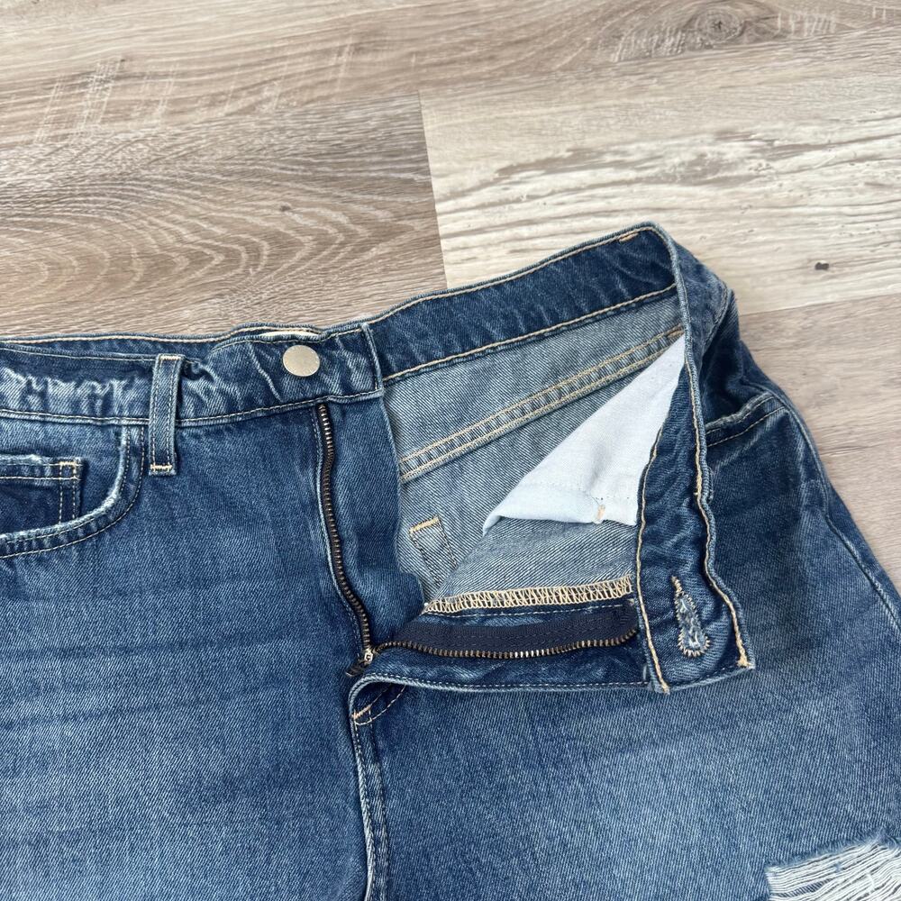 L’Agence Distressed Denim Cutoff Shorts Blue Y2K Mini Summer Casual Medium - Picture 2 of 7